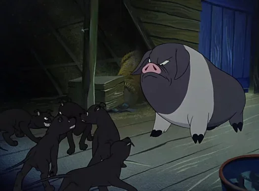 Napoleon takes Jessie and Bluebell's puppies to be responsible for their education