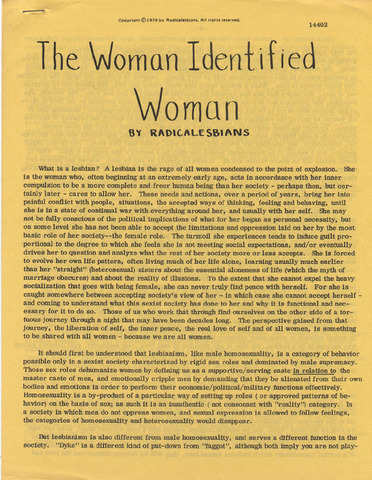 The Lavender Menace forms in NY