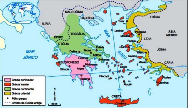 Grécia Peninsular, Insular, Continental e Oriental