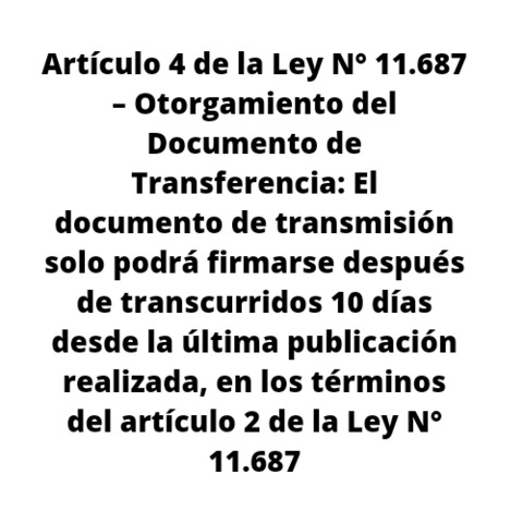 Otorgamiento del Título de Transferencia: