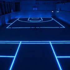 The day everyone starts to use the basketball court that has LED lights