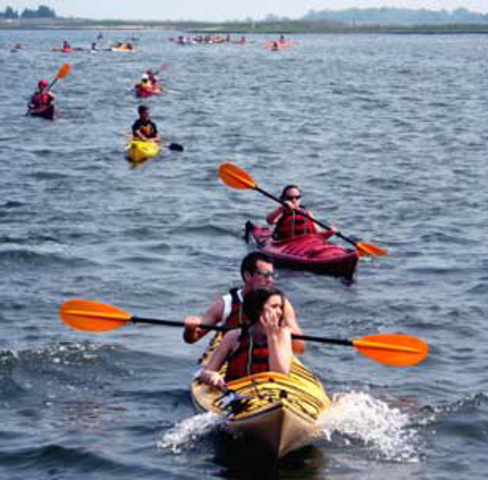 At the Beach, Kayaking