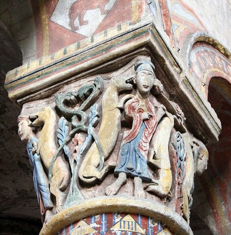 ESCULTURA (capitel de Daniel en el  foso de los  leones)