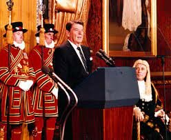 Reagan addresses Parliament in England