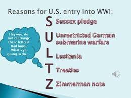 Reasons for U.S entry into World War 1