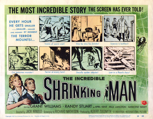 Lobby card from 1957: The Incredible Shrinking Man