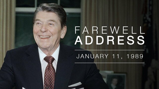 Reagan says farewell