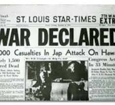 USA declares war on Japan (Pacific Theater)
