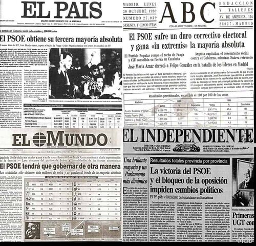 El PSOE gana las elecciones generales por mayoría absoluta. 3ª legislatura.