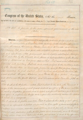 Radical Republicans Pass Military Reconstruction Act