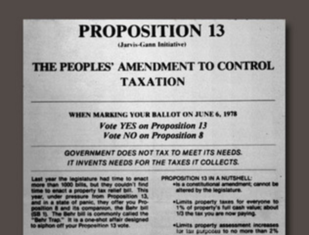 Proposition 13 (approved by California voters on this day)