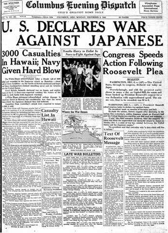 U.S. Declares War On Japan