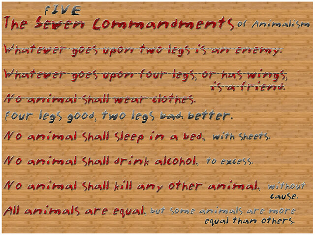 The commandments are altered