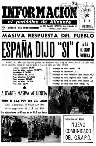 Aprobación en referéndum de la Ley para la Reforma Política.