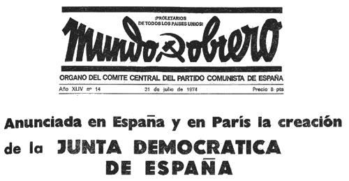 Creación de la Junta Democrática.