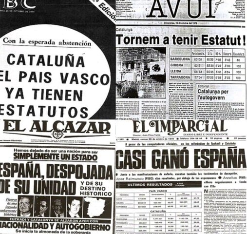 Aprobación de los estatutos de autonomía de Cataluña y el país Vasco