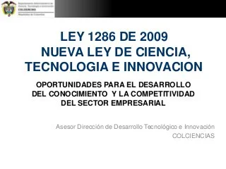 Ley 1286 COLCIENCIAS