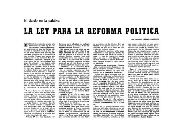 Se promulga la Ley para la Reforma Política.