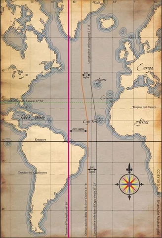 Il trattato di Tordesillas.