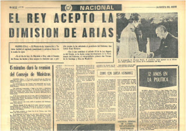 Dimisión del presidente Arias Navarro