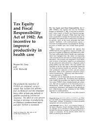Tax Equity and Fiscal Responsibility Act of 1982 (TEFRA)
