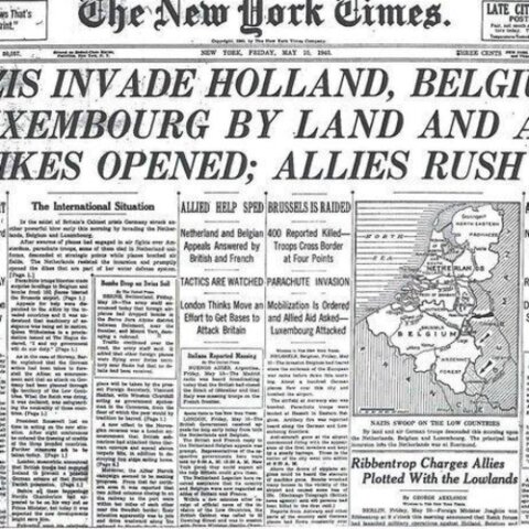 Alemanya envaeix Bèlgica, Holanda i Luxemburg.