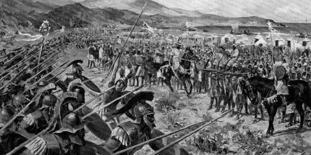 1st Persian War. The battle of Marathon was the first battle of the Persian war, which occurred in 490 BC.