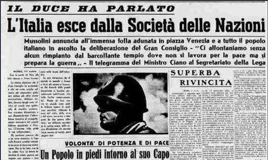 L’Italia esce dalla Società delle Nazioni