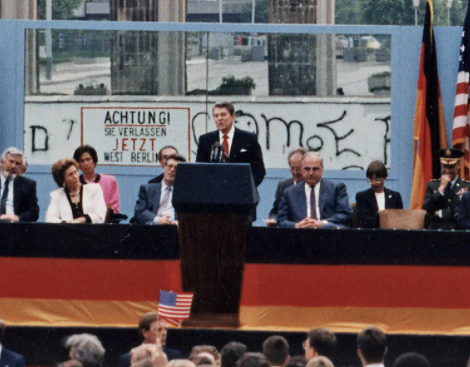 Reagan gives the Berlin Wall speech to West Berlin
