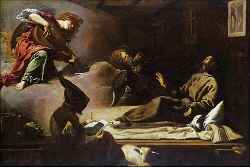 Ribalta pinta San Francisco confortado por un ángel