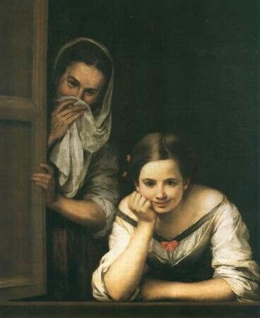 Murillo pinta Gallegas en la ventana