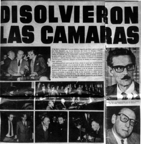 El 27 de junio de 1973 el Poder Ejecutivo disolvió las cámaras y creó, en su lugar, un Consejo de Estado