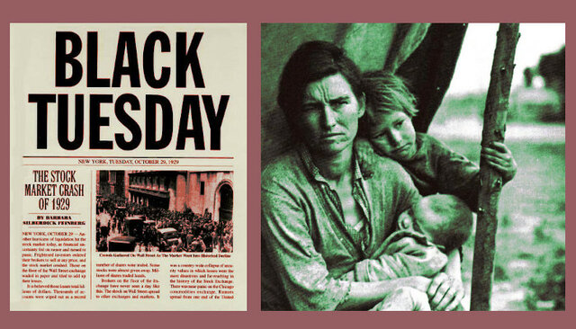 CRAC DE LA BOLSA DANDO LUGAR A LA GRAN DEPRESIÓN