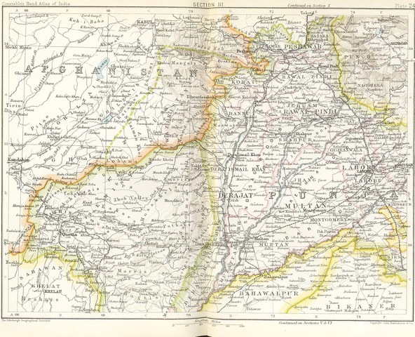 Russian map of "Afghanistan Frontiers" 1893