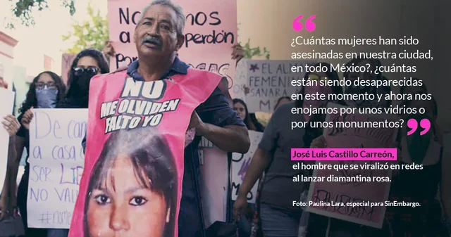 Don José Luis acompaña a las feministas cada año en su marcha