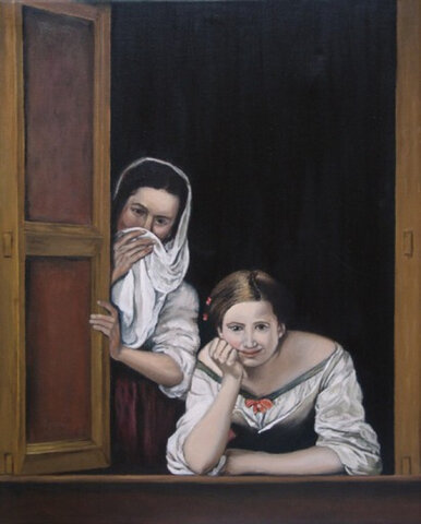 Murillo pinta Gallegas en la ventana