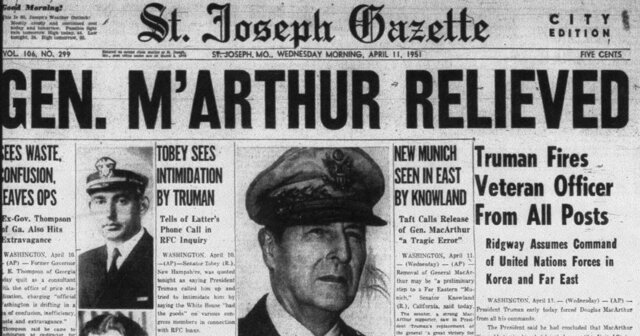 Douglas MacArthur Relieved of his Command in Korea