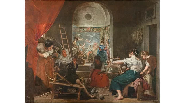 Velázquez pinta Las Hilanderas.