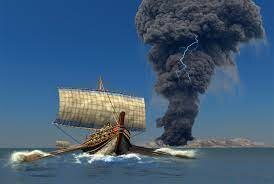 eruzione vulcano Thera che ha portato crollo della civilta minoica