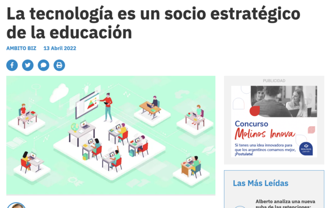 La tecnología es un socio estratégico de la educación