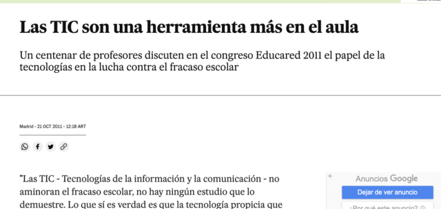 Las TIC son una herramienta más en el aula