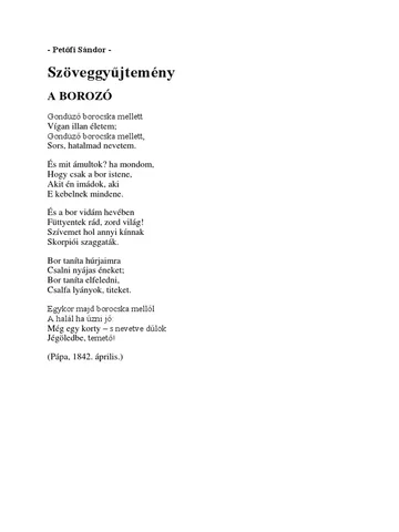 A borozó megjelenése