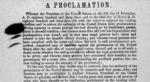 Proclamation of Amnesty and Reconstruction