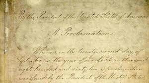 The Emancipation Proclamation goes into effect