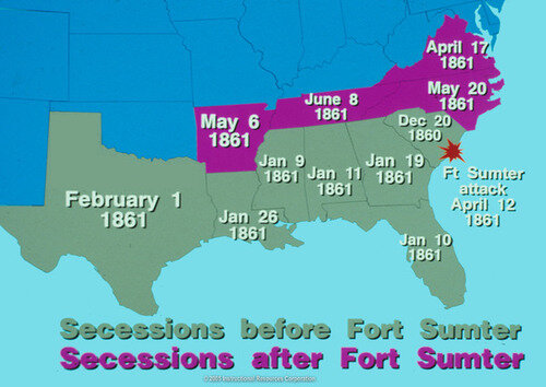 6 Other States Succeed from the Union Ranging in January