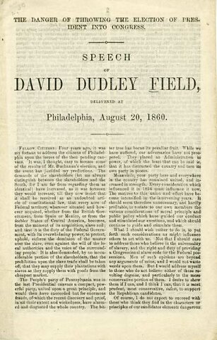 Speech of David Dudley Field