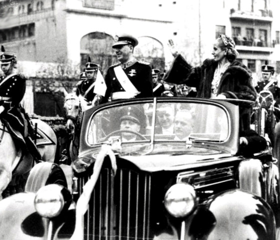 Juan Perón won the elections with Eva Duarte