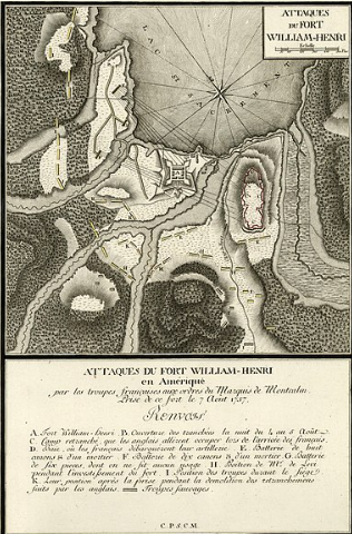 Montcalm a pris possession du fort William le lac George à New-York