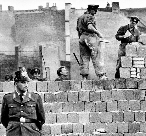 Construction of Berlin Wall Begins