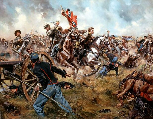 The Battle of Brandy Station, Virginia.